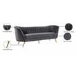 Maklaine Contemporary Upholstery Velvet Sofa in Gray