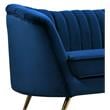 Maklaine Contemporary Velvet Loveseat in Navy