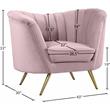 Maklaine Contemporary Velvet Accent Chair in Pink and Gold