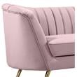 Maklaine Contemporary Upholstery Velvet Sofa in Pink