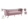 Maklaine Contemporary Upholstery Velvet Sofa in Pink