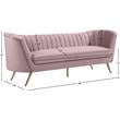 Maklaine Contemporary Upholstery Velvet Sofa in Pink
