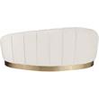 Maklaine Contemporary Upholstery Cream Velvet Chaise