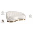 Maklaine Contemporary Upholstery Cream Velvet Chaise