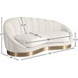 Maklaine Contemporary Upholstery Cream Velvet Chaise
