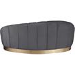 Maklaine Contemporary Upholstery Gray Velvet Chaise