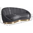 Maklaine Contemporary Upholstery Gray Velvet Chaise