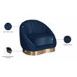 Maklaine Contemporary Upholstery Navy Velvet Chair