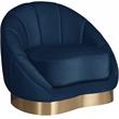 Maklaine Contemporary Upholstery Navy Velvet Chair