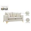 Maklaine Contemporary Upholstery Cream Velvet Loveseat