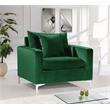 Maklaine Contemporary Velvet Accent Chair in Green