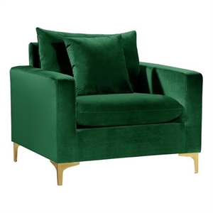 Maklaine Contemporary Velvet Accent Chair in Green