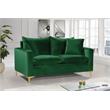 Maklaine Contemporary Velvet Loveseat in Green