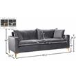 Maklaine Contemporary Upholstery Velvet Sofa in Gray