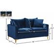 Maklaine Contemporary Velvet Loveseat in Navy