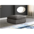 Maklaine Contemporary Velvet Modular Ottoman with Fiber Filled Cushions in Gray