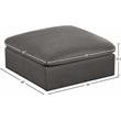 Maklaine Contemporary Velvet Modular Ottoman with Fiber Filled Cushions in Gray