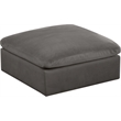 Maklaine Contemporary Velvet Modular Ottoman with Fiber Filled Cushions in Gray