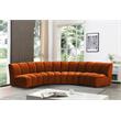 Maklaine 4-Piece Contemporary Velvet Modular Sectional in Mahogany