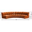 Maklaine 4-Piece Contemporary Velvet Modular Sectional in Mahogany