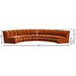 Maklaine 5-Piece Contemporary Velvet Modular Sectional in Mahogany