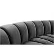 Maklaine 5-Piece Contemporary Velvet Modular Sectional in Gray