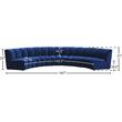 Maklaine 5-Piece Modular Contemporary Velvet Sectional in Navy
