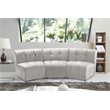Maklaine Modular Contemporary Style Velvet Sofa in Soft Cream