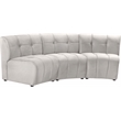 Maklaine Modular Contemporary Style Velvet Sofa in Soft Cream