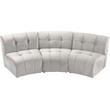 Maklaine Modular Contemporary Style Velvet Sofa in Soft Cream