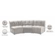 Maklaine Modular Contemporary Style Velvet Sofa in Soft Cream
