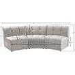 Maklaine Modular Contemporary Style Velvet Sofa in Soft Cream