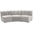 Maklaine Modular Contemporary Style Velvet Sofa in Soft Cream