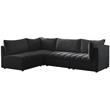 Maklaine Contemporary Black Velvet Modular Sectional