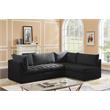 Maklaine Contemporary Black Velvet Modular Sectional