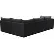 Maklaine Contemporary Black Velvet Modular Sectional
