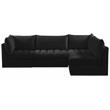 Maklaine Contemporary Black Velvet Modular Sectional
