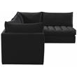 Maklaine Contemporary Black Velvet Modular Sectional