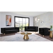 Maklaine Upholstery Contemporary Velvet and Iron Chair - Black