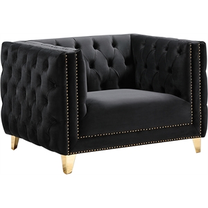 maklaine contemporary upholstery black velvet chair