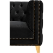 Maklaine Upholstery Contemporary Velvet and Iron Chair - Black