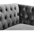 Maklaine Upholstery Contemporary Velvet and Iron Chair in Gray