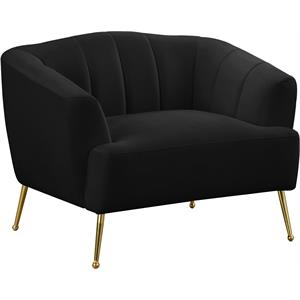 maklaine contemporary upholstery black velvet chair