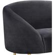 Maklaine Contemporary Velvet Accent Chair in Gray and Gold