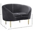Maklaine Contemporary Velvet Accent Chair in Gray and Gold