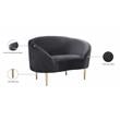 Maklaine Contemporary Velvet Accent Chair in Gray and Gold