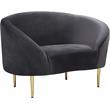 Maklaine Contemporary Velvet Accent Chair in Gray and Gold