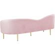 Maklaine Contemporary Upholstery Velvet Sofa in Pink