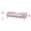 Maklaine Contemporary Upholstery Velvet Sofa in Pink