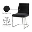 Maklaine Contemporary Black Velvet Dining Chair (Set of 2)
